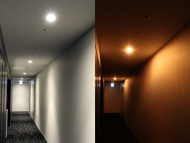 emergency light hallway in building