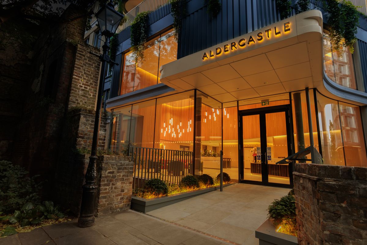 Alder Castle electrical work at night