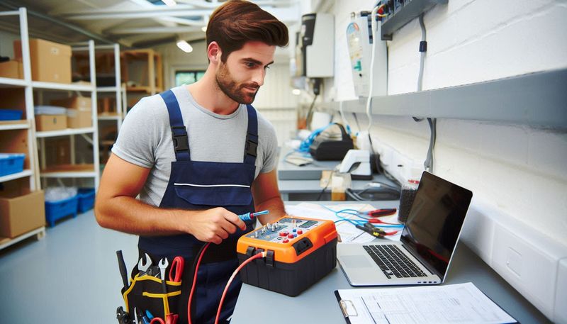 electrician performing PAT testing