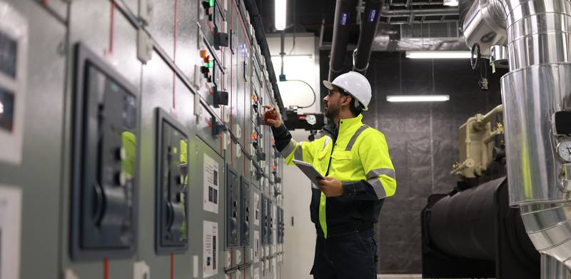 electrician working on the main room